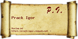 Prack Igor névjegykártya